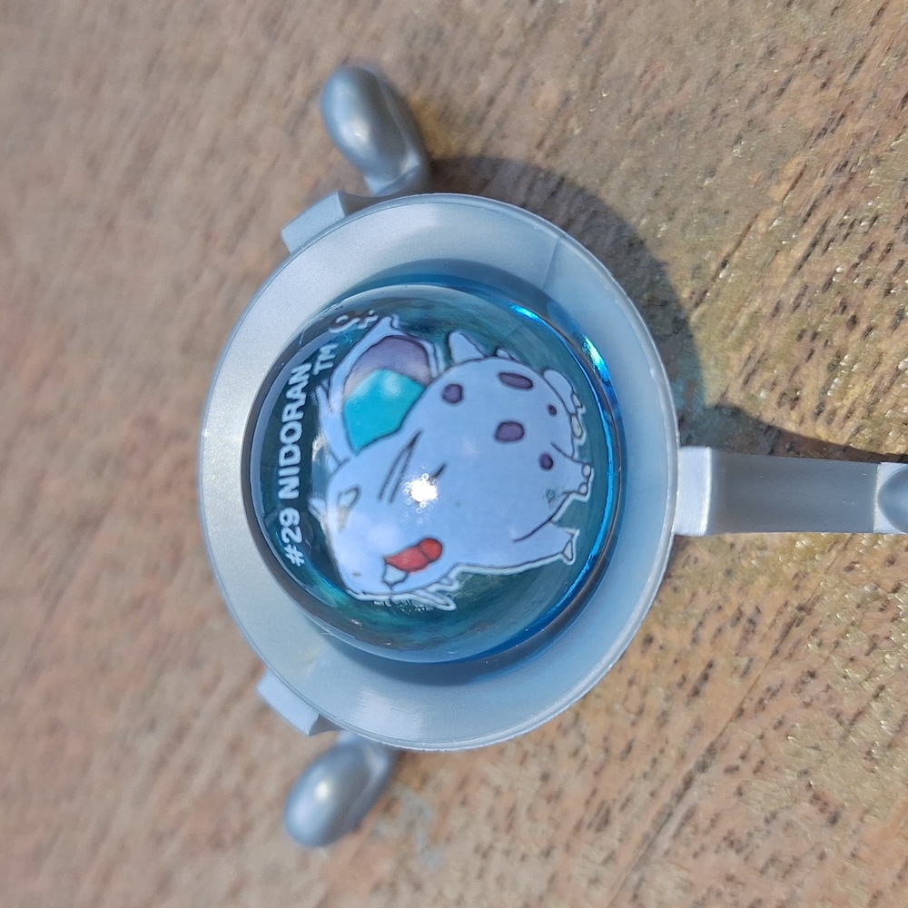 Pokemon #29 Nidoran Light Blue Vintage 1999 Glass Marble